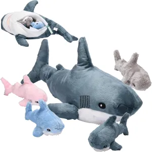 Wonder Products Shark Plush - Shark Stuffed Animal - Baby Shark Plush Animal Toy Toddler Stuffed Shark Plushie - Cute Cuddly Sea Animal for Kids- Decor and Children Gift - Soft Blue