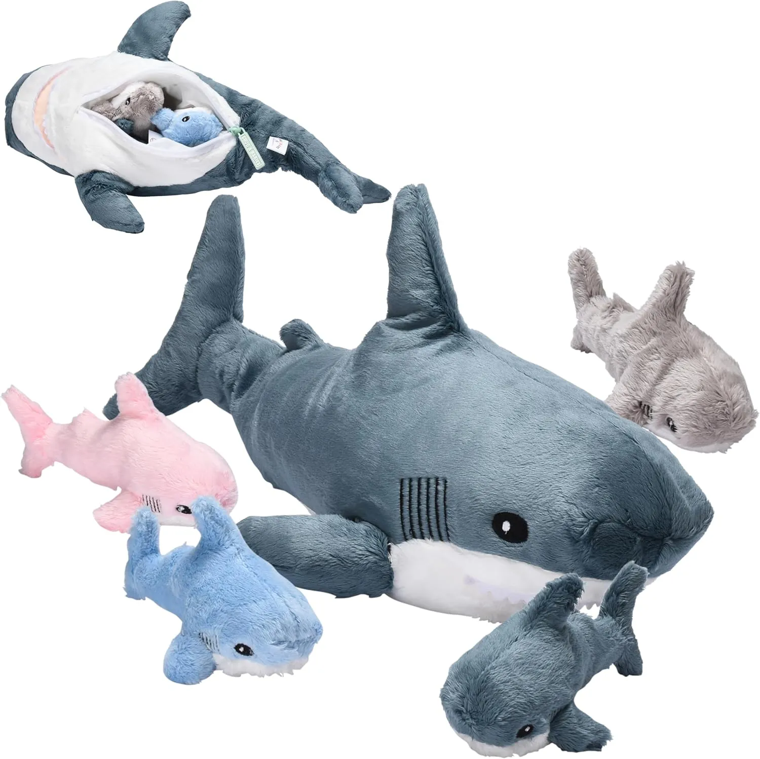Wonder Products Shark Plush - Shark Stuffed Animal - Baby Shark Plush Animal Toy Toddler Stuffed Shark Plushie - Cute Cuddly Sea Animal for Kids- Decor and Children Gift - Soft Blue