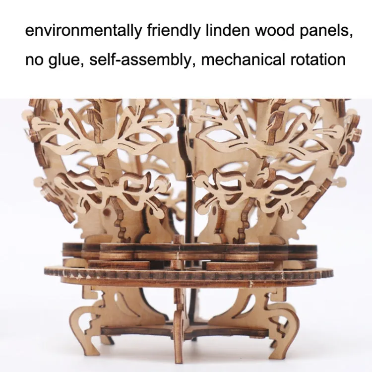 Wooden Puzzle Toy 3D Puzzle Assembly Box DIY Gift Desktop Ornaments, Style: Female Flower