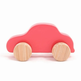 Wooden Push Toy - Taxi (Pink )(Piece 1)