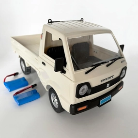 WPL D14 RC Kei Truck 4x4 Suzuki RC Car 1/10 Scale Remote Control Drift Car 4WD 2.4 GHz 280 Motor Proportional Throttle Seering Carry Vehicle Revised Chassis Hobby Toy Adult 2 Batteries