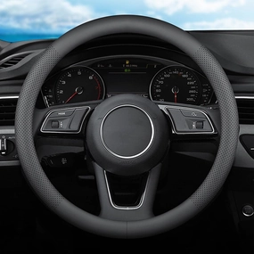 XHRING Car Steering Wheel Cover for Acura MDX RDX TLX Integra TL TSX ILX ZDX NSX RL RLX RSX Type s A-spec Advance SH-WAD Accessories, 2025 Leather Black 14 ½''-15''