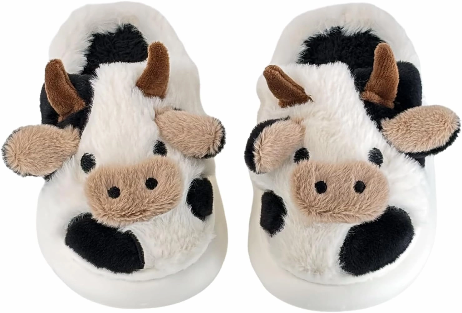 XIXITIAO Girls Boys Cow Slippers for Toddler Kids, Cute Fuzzy Cartoon Whale Rabbit Dinosaur Animal Slippers, Fluffy House Bedroom Shoes for Indoor