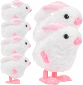 YARNOW 6Pcs Creative Wind Up Rabbit for Plush Jumping Bunnies Energy Saving Clockwork Design for and Playtime Activities