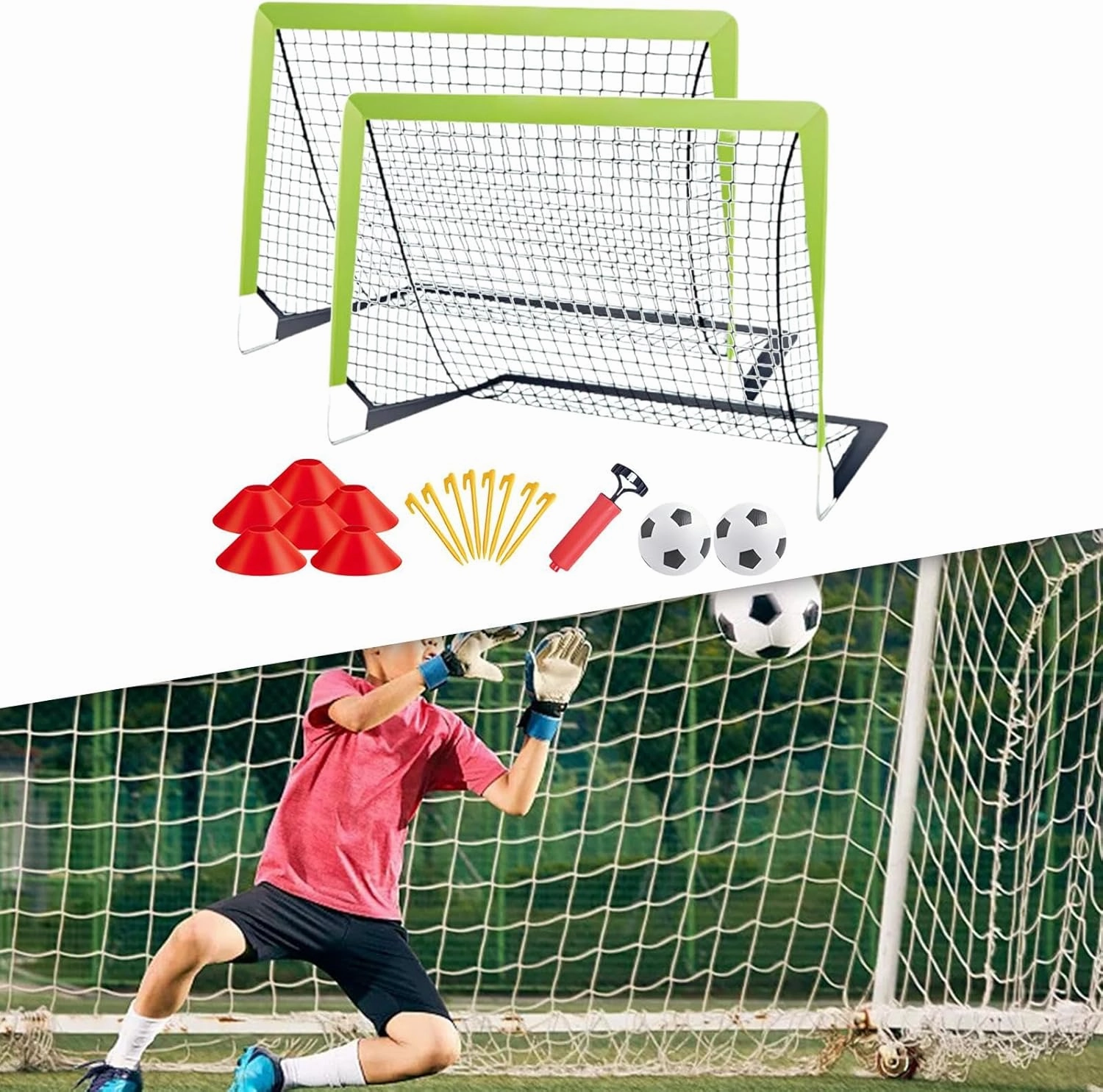 YIJU Soccer, Quick Setup, Portable Net for Backyard Fun