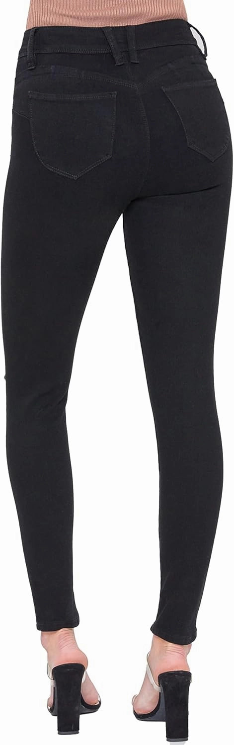 YMI Women's Junior Wannabettabutt Repreve High-Rise Button Fly Skinny Jean
