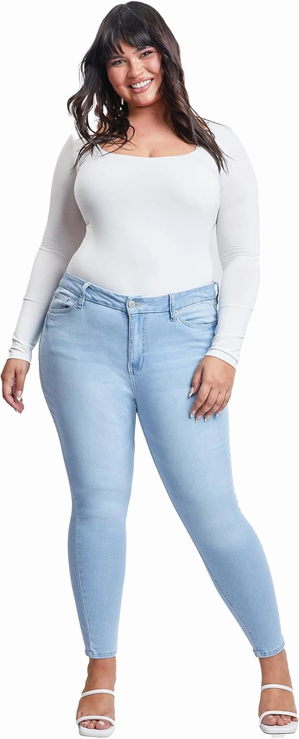 YMI Women's Plus Size Sustainable Curvy Fit Skinny Jeans