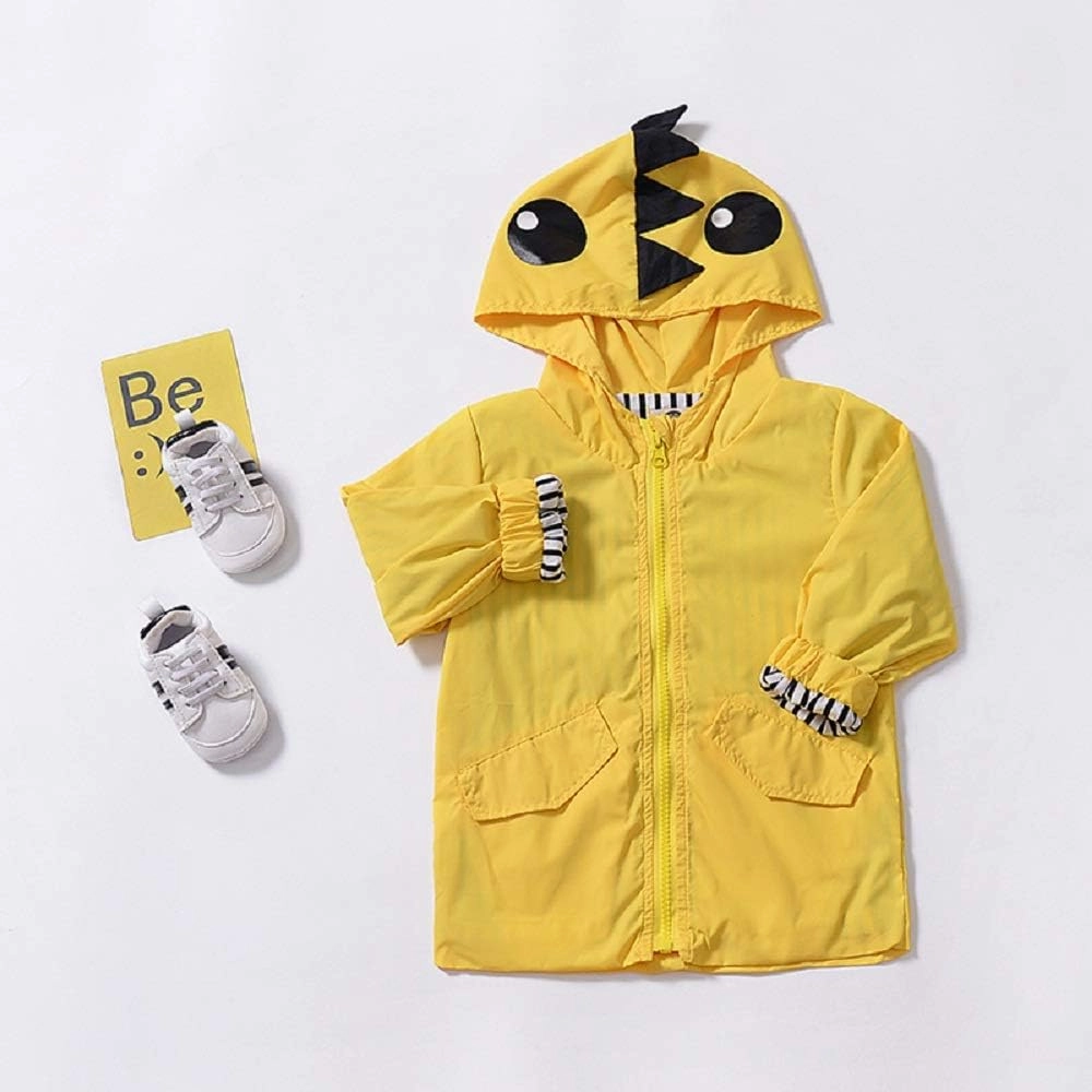 YOUNGER TREE Toddler Baby Boy Girl Duck Raincoat Cute Cartoon Hoodie Zipper Coat Outfit