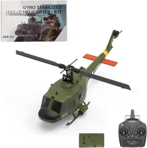 YU Xiang F07 Bell UH-1 Huey RC Helicopter, 1/34 2.4G 6CH Flybarless Advanced Brushless Direct-Drive RC Helicopter with Optical Flow Positioning -1 Battery