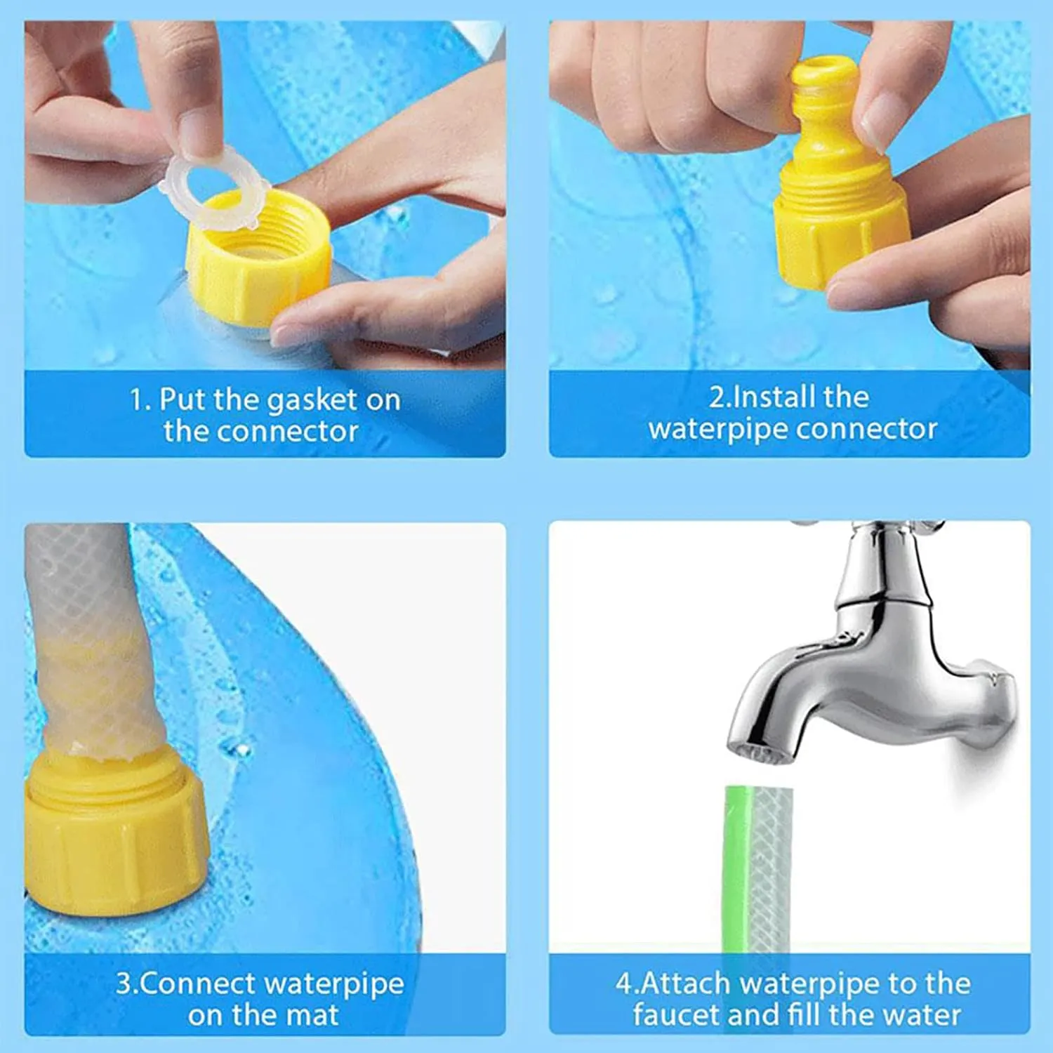 YUDANSI Splash Pad for Dogs&Kids, Foldable Sprinkler Pad Outside, Collapsible Play Water Bathtub Toy for Kiddie Puppies, Non Slip Wading Pool,Summer Outdoor Paddling Toys for Yard 67''