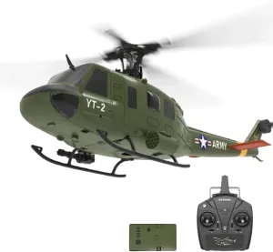 YUXIANG F07 UH-1D RC Helicopter Adults for Bell UH-1 Huey RTF Remote Control Helicopter, 1/34 Scale 2.4G 6CH 6G/3D 6-Axis Gyro Stabilized Flybarless Aircraft - 1 Battery