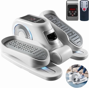 Zakle Ellipse Leg Exerciser as Seen on Tv for Seniors, Electric Under Desk Elliptical Machine w/Remote & 12 Speeds Level, Manual & Auto Mode, Quiet Seated Pedal Exerciser for Home Office