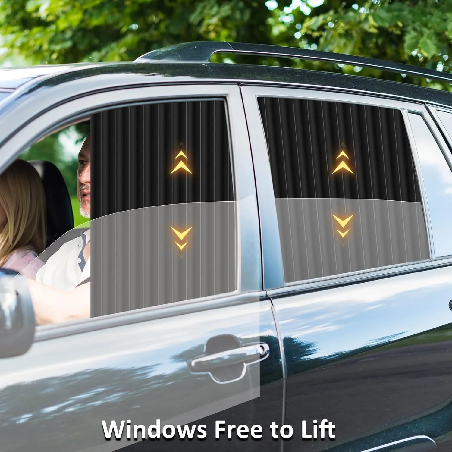 ZATOOTO Car Side Window Sun Shades - Front Privacy Magneic Black 2 Pcs Automotive Covers - Sunshades Curtain Prevent Glare and UV Rays for Baby