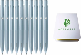 Zebra Blen Retractable Ballpoint Pen, Fine Point 0.5mm, 10 Pack (Black Ink/Light Blue body), Sticky Notes Value Set